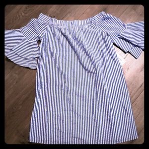 Seersucker blue dress